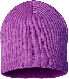 COUVER Unisex Knitted Solid Acrylic Beanie â€“ Warm Winter 8 Inch Beanie Hat (Lilac)