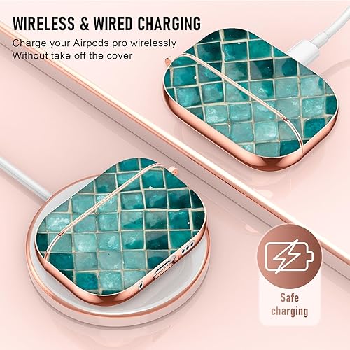 Miniatura 3 de Maxjoy Funda para AirPods Pro, diseño único, funda protectora dura a prueba de golpes para Airpod Pro con llavero compatible con Apple AirPods Pro