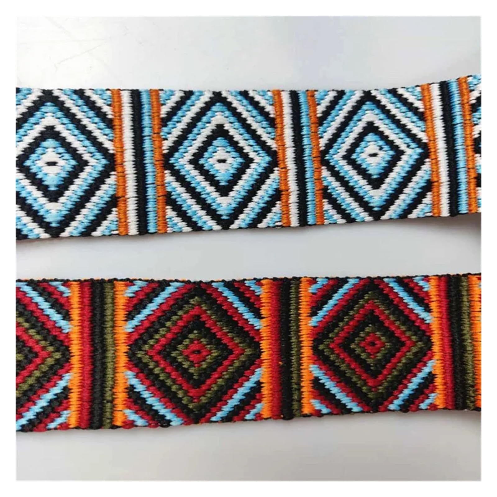 Wstążka tkana żakardowa, Taśma żakardowa poliestrowa, tkana, szerokość 4 cm, 1 jard, wielokolorowa, do dekoracji odzieży(Blue)