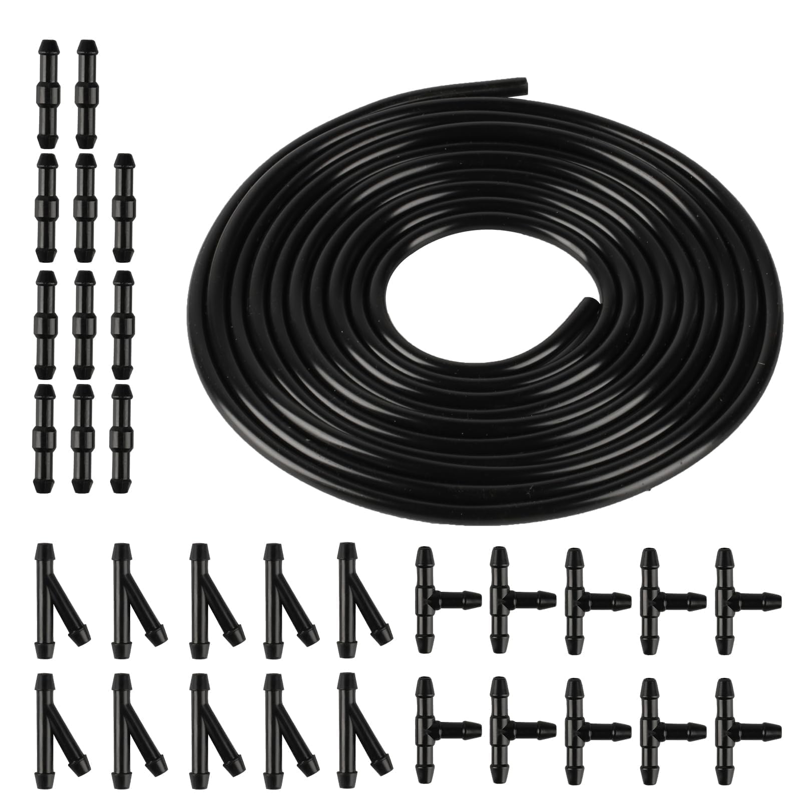4m Universal Scheibenwaschanlage Schlauch, Wischwasserschlauch Reparaturset, Scheibenwaschschlauch Reparatur Set, Automotive Schlauch, mit 30 Schlauchverbinder, für Scheibenwaschanlage