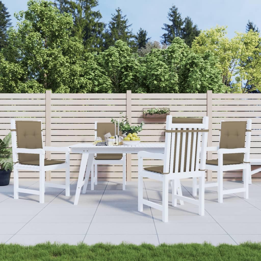 ShGaxin Cojines Silla Respaldo bajo 4 ud Tela Taupe Melange 100x50x4 cm, Cojines para Butacas De Jardin, Cojines Sillas Cocina, Cojines para Sillas De Terraza, Cojin Silla Exterior - 4002470
