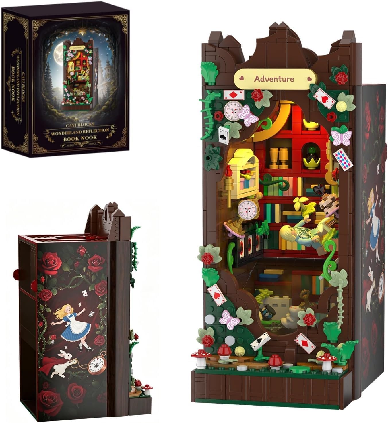 Fall into Wonder Book Nook Building Sets with Light for Adult Girls
