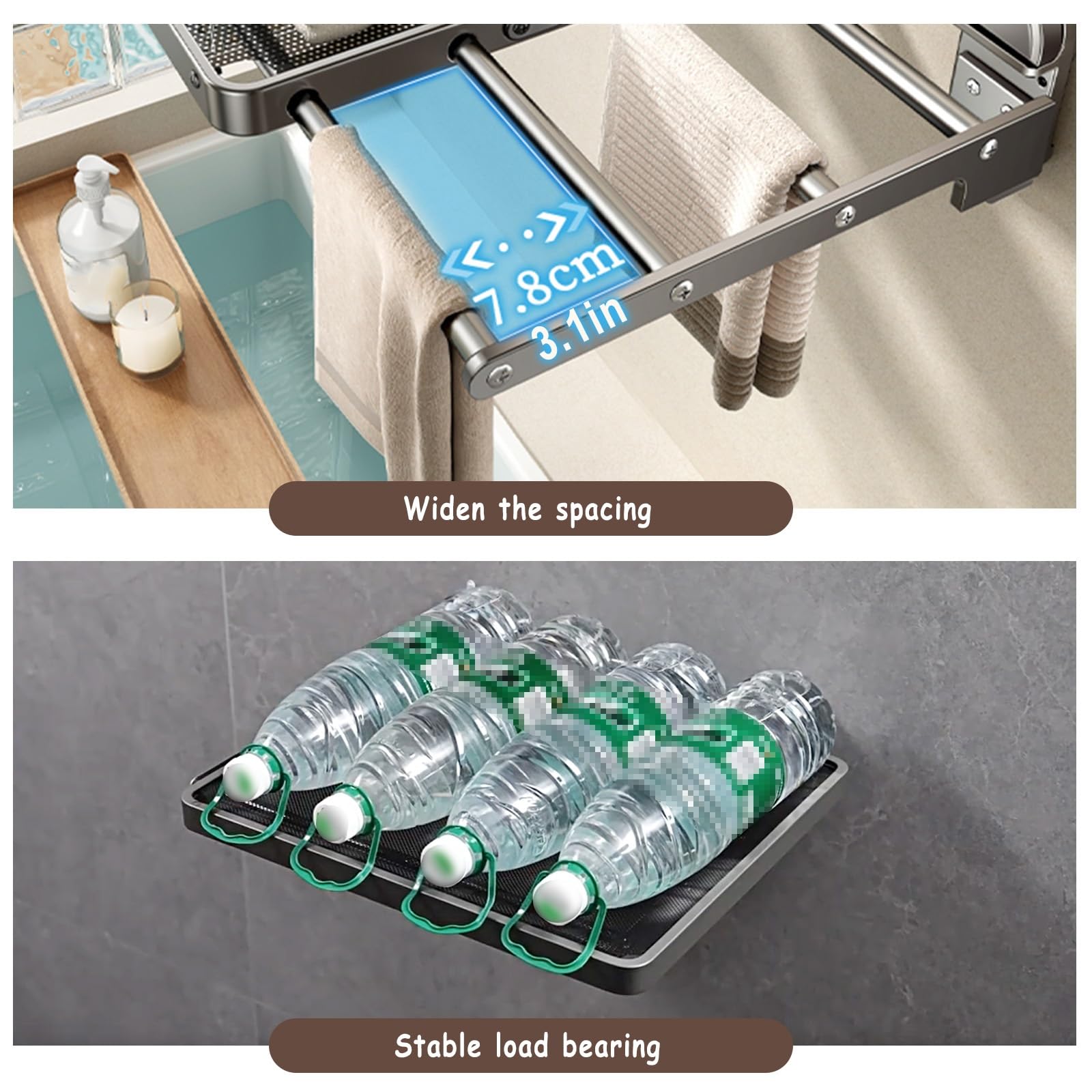 Balkonwäschetrockner Ausziehbar Wäschehänger, Wand Kleiderständer Klappbar, Expandierbare Länge, Schnelles Wäschetrocknen, Für Badezimmer, Balkon, Schlafzimmer, Wäscheständer Wandmontage Mit Saugnapf(