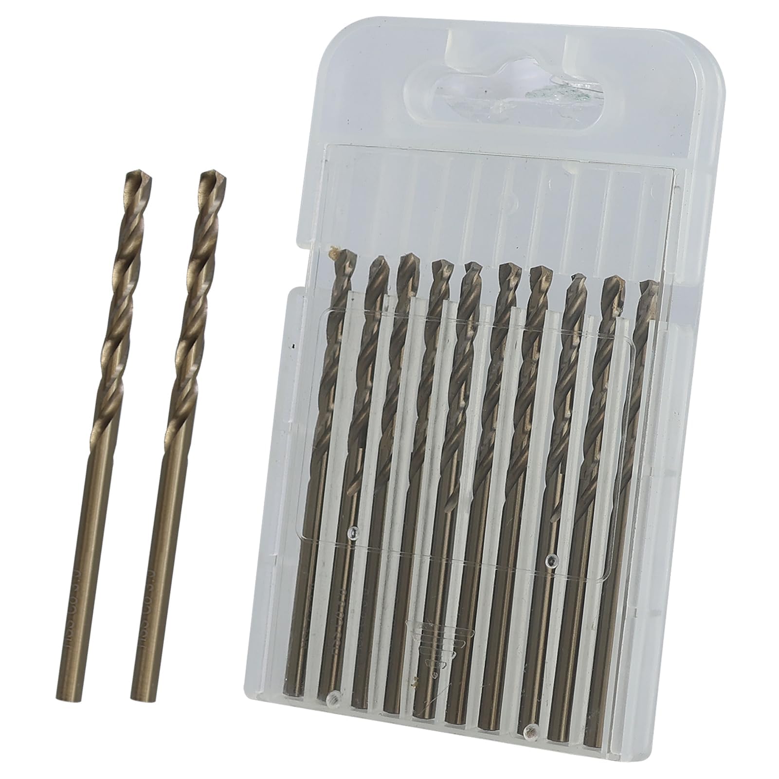 Juego de 10 brocas de cobalto HSS, 3 mm, M35, de alta velocidad, para acero inoxidable, metal duro, hierro fundido, cobre, aluminio, perforación precisa para materiales duros (3 mm x 63 mm)