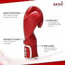 USI Universal 612 Reliance Boxing Gloves, Punching Bag Gloves for Boxing, Kickboxing, Muay Thai, MMA, Durable Pu Material, Elasticated Hook & Loop Wrist Closure, Foam Padding (Size 16oz, Red) gallery image