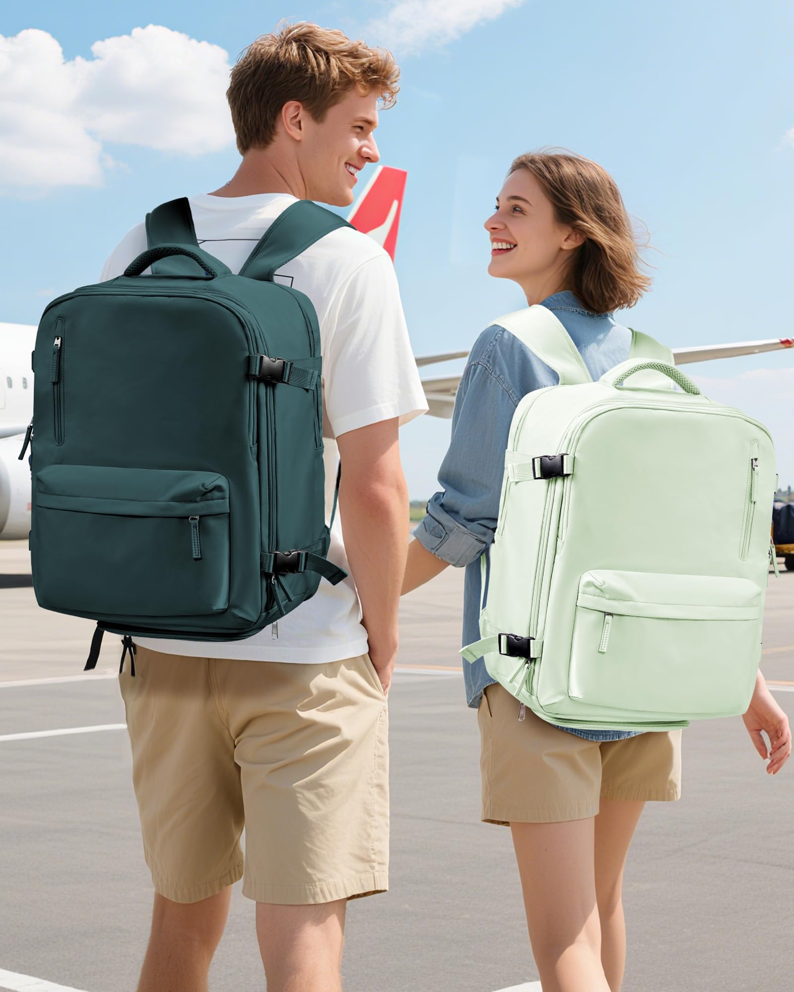 SZLX Zaino Ryanair 40x30x20 Sottovuoto con pompa Zaino Ryanair 40x20x25 Sottovuoto Bagaglio a Mano 40x30x20 Wizzair Zaino da Viaggio 45x36x20 Easyjet Donna Zaino Casual Laptop 14 Pollici Impermeabile