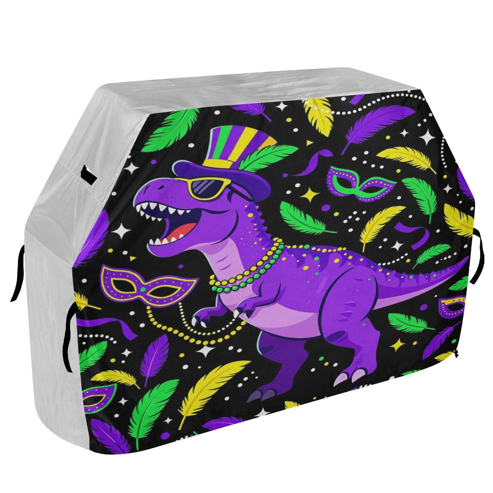 Pokrowiec na grilla 155 cm wytrzymały wiatroszczelny pokrowiec na grilla na zewnątrz Mardi Grawr T-rex Dino