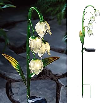 Solar Garden Decor Stake Outdoor Light Glass Flower Stake
