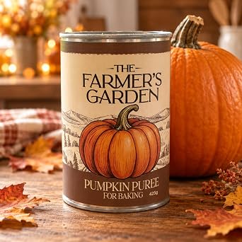 THE FARMER'S GARDEN Pumpkin Puree 12 x 425g – 100% Pure Pumpkin, Tinned Canned Pumpkin for Baking, Pumpkin Pie, Cooking & Desserts