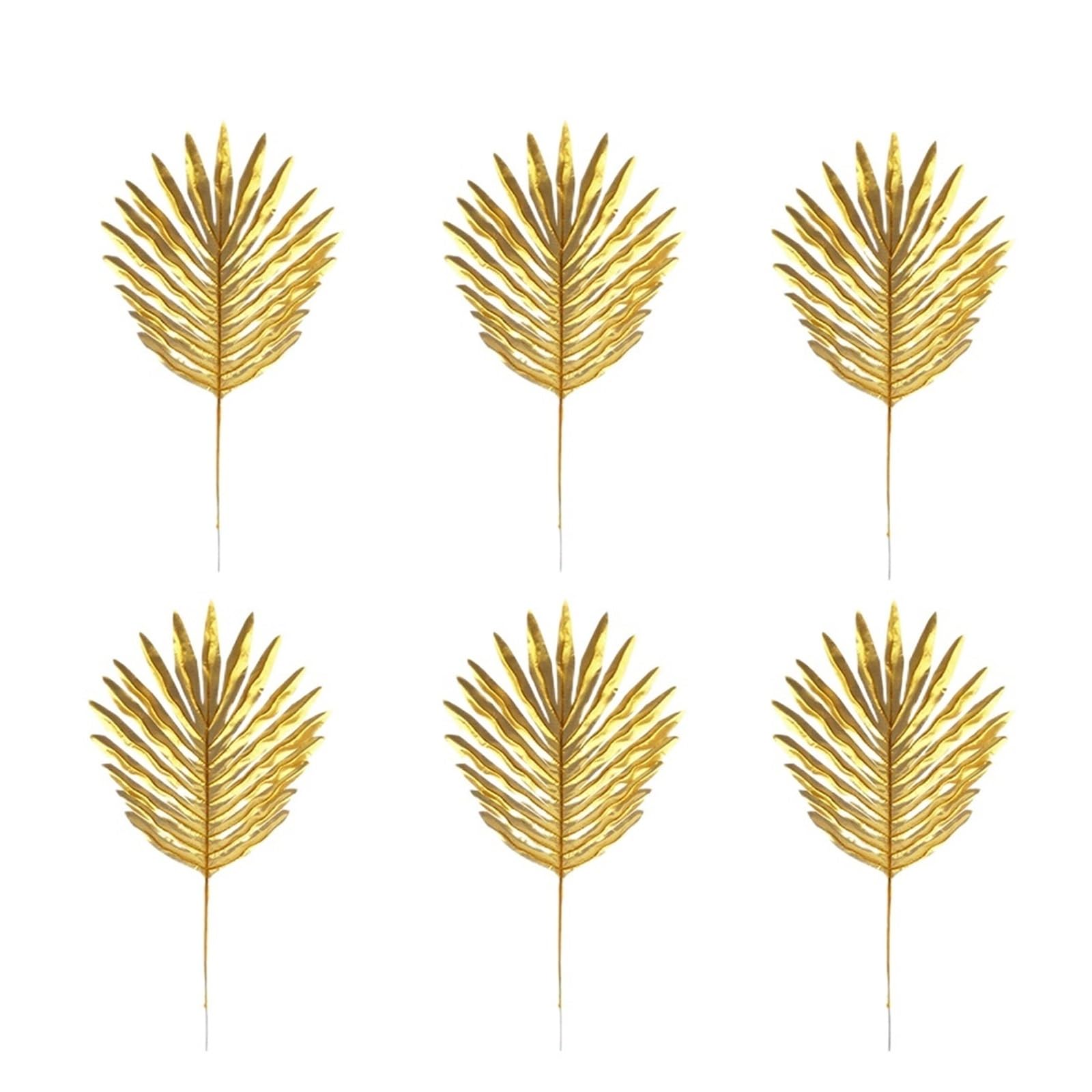 Artificial Foliage Stems Artificial Tropical Palm Leaves Jungle Party Golden Stems Leaf Decoration Table Wedding Birthday Decor Fake Plants(Color4)