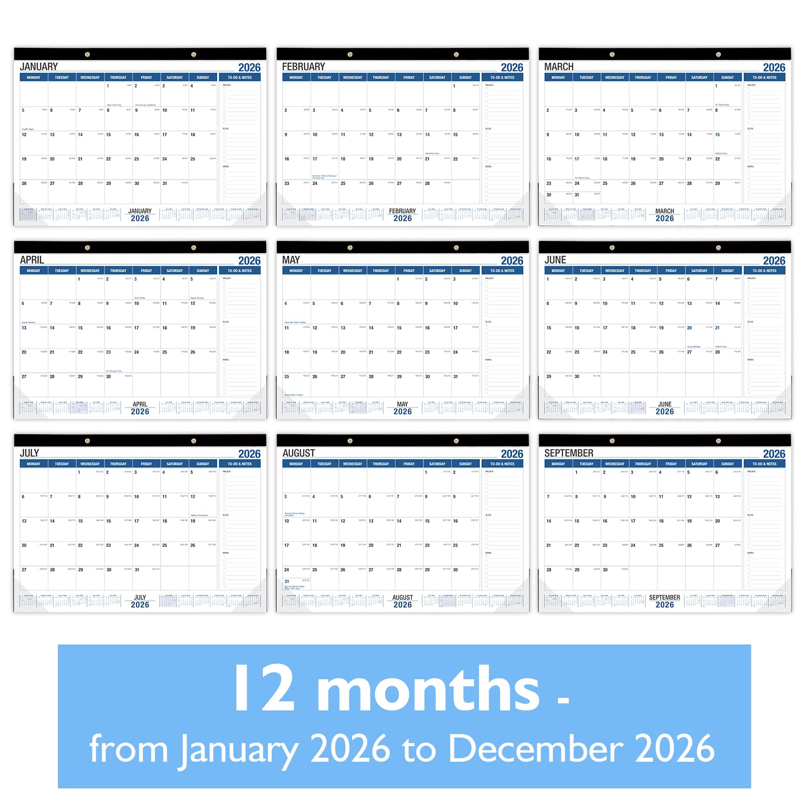 Comix Lage Wall Calendar 2026–Academic Year Monthly Wall - View #3