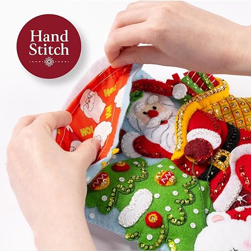 Miniatura 4 de Bucilla Santa Claus, 89675E - Forro para calcetines de muñeco de nieve, inserto precosido de 18 pulgadas, perfecto para proyectos de manualidades y