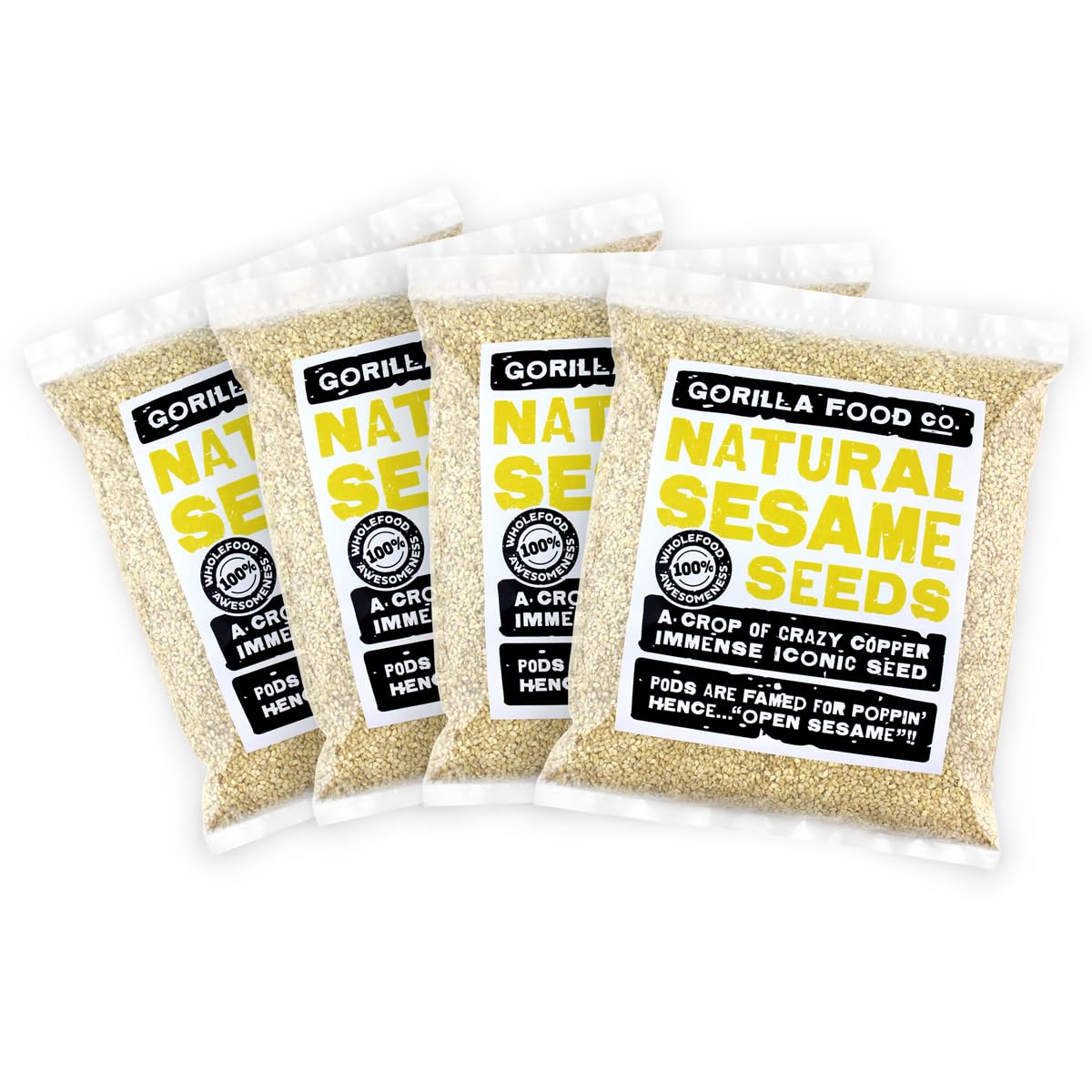 Gorilla Food Co.Sesame Seeds Hulled - 3.2kg (4 x 800g)