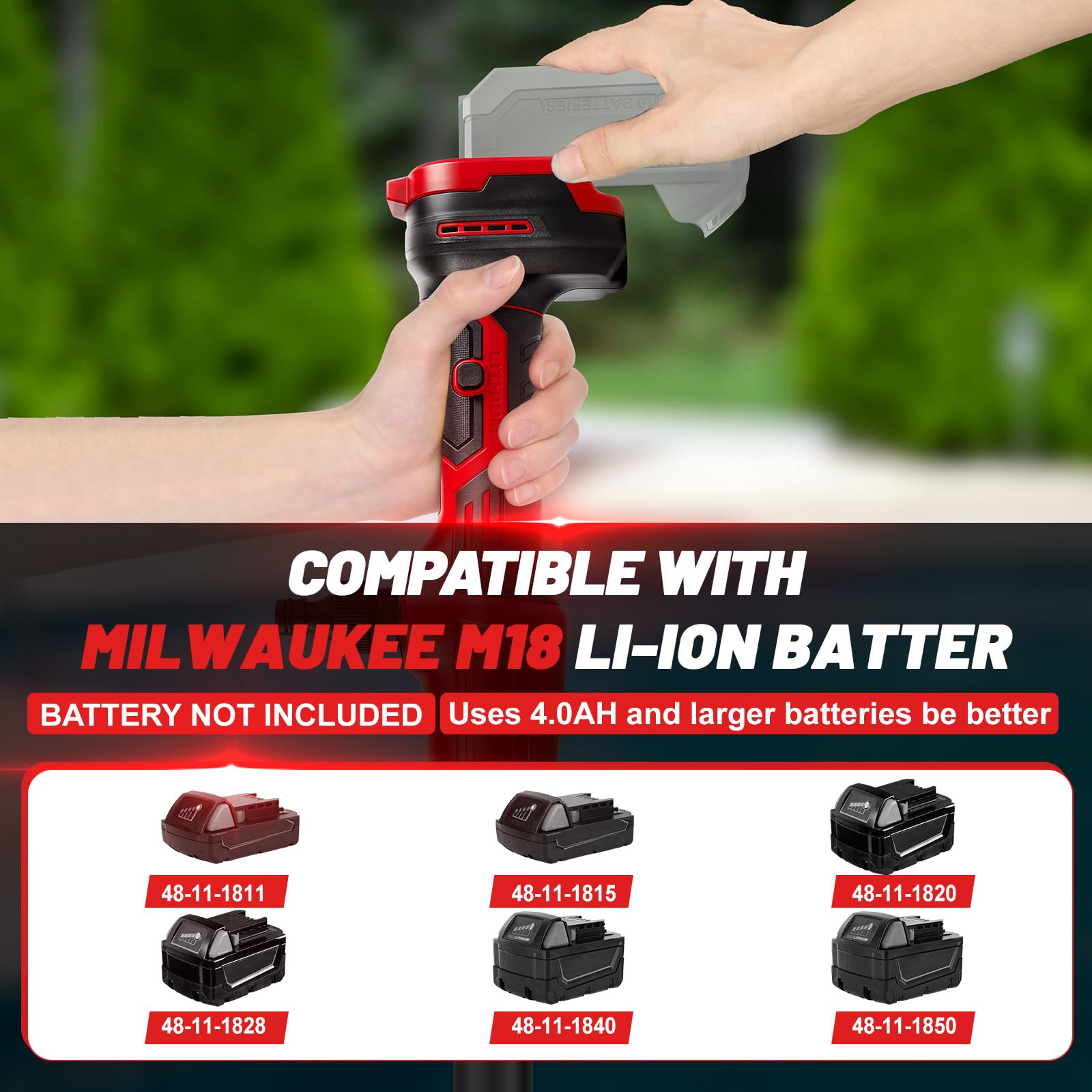 Pompe à eau de pluie sans fil 50 l/min pour Milwaukee 18V (sans batterie)