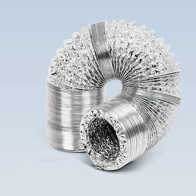 Blauberg UK Aluminium Flexible Fan Ducting for Extractor fan, Bathroom, Kitchen, Toilet, Domestic Ventilation, Hydroponics Grow Room Tent Filter (4"/100mm dia - 10m Long)