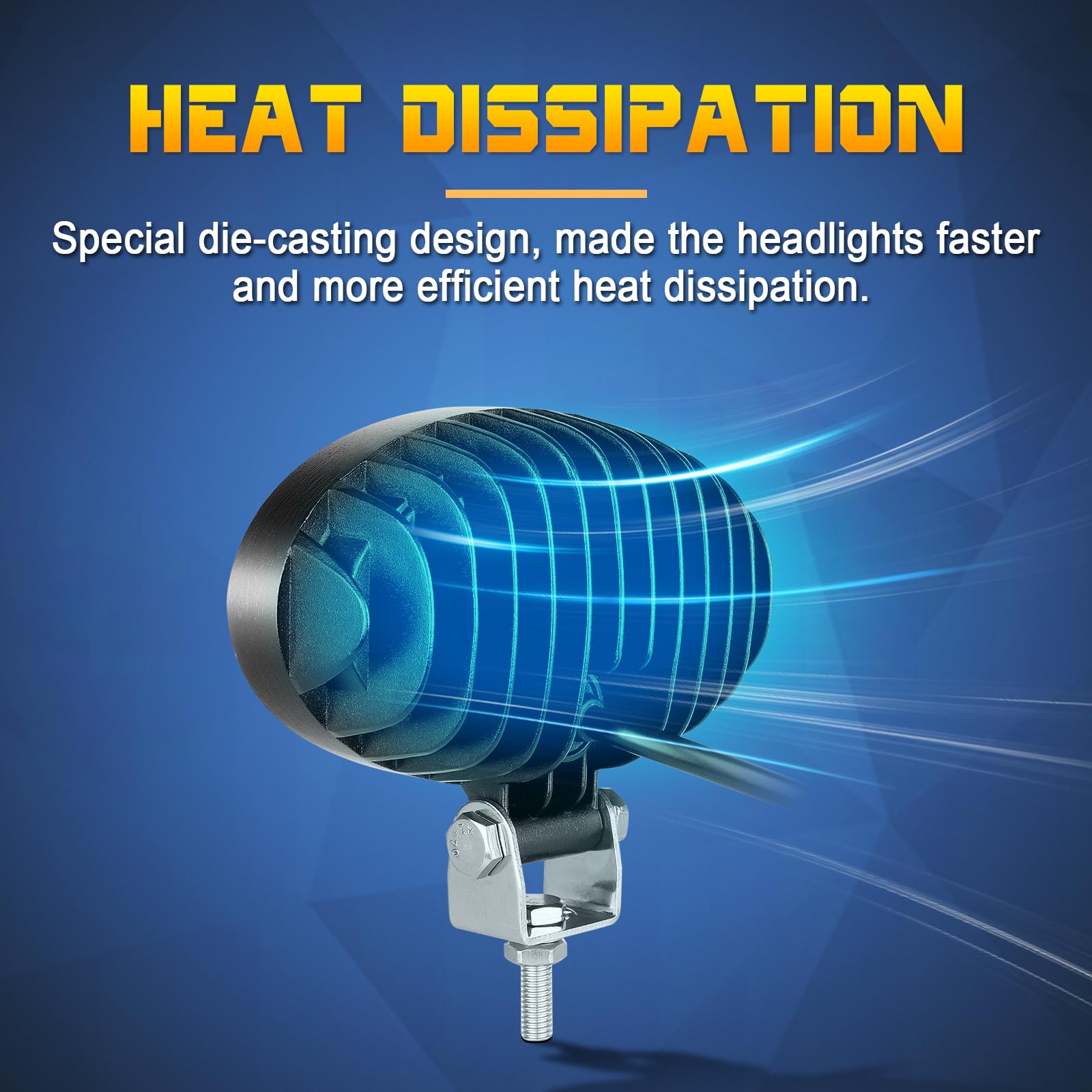 1 Pair 72W Phare De Travail LED,4.5 Inch Phare De Travail Rond 7200lm Phare Additionnel 4x4 Projecteur Flood Combo Feu De Brou[16] - Auto