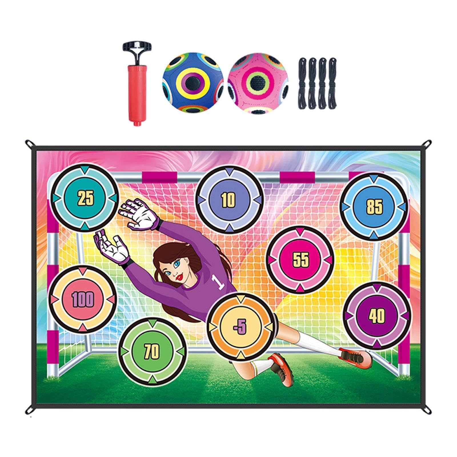 Juego de Fútbol con Balón para Practicar La Puntería Y Diana. Ideal para Fiestas Infantiles en La Playa O Acampadas, Style C, tal como se describe