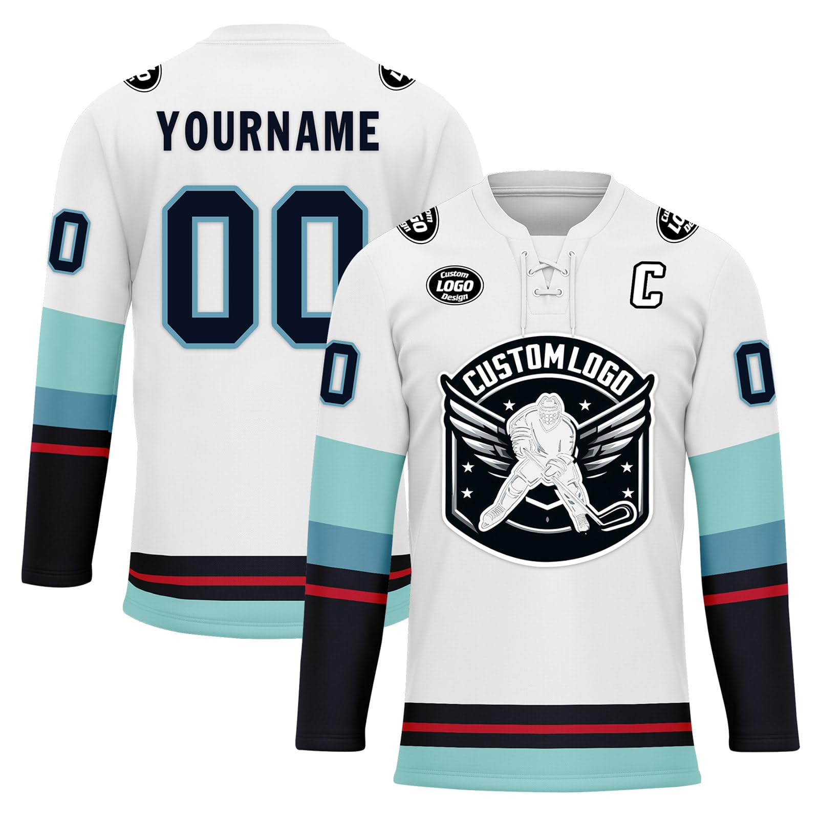 Custom Ice Hockey Jersey for Men Women Youth, Personalized Team Name Number Logo Practice Training Team Uniform