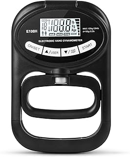 OSDUE Digital Hand Strength Gauge, Hand Dynamometer, Black, Electronic Grip Strength Gauge, Grip Strength Trainer, Power M…