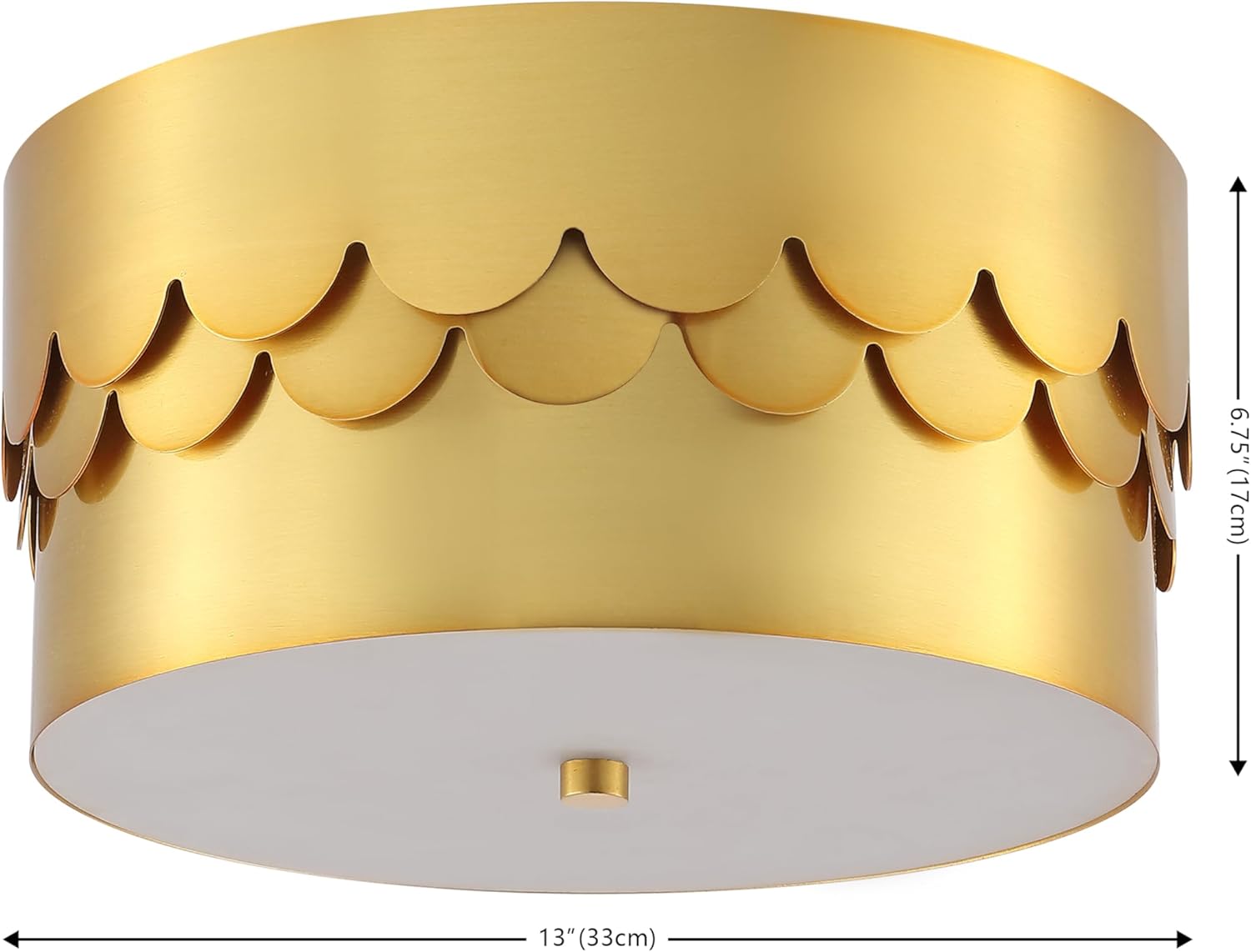 SAFAVIEH Lighting Collection Jimena Brass Gold 3-light 13-inch Drum Flush Mount (LED Bulbs Included)
