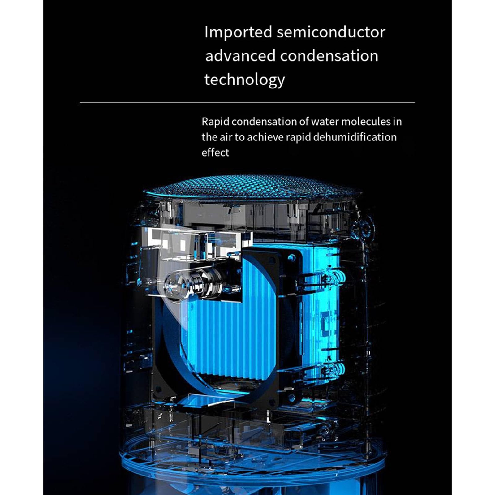Deshumidificador pequeño, deshumidificador auxiliar de semiconductores, tanque de agua de gran capacidad, ultra silencioso para dormitorio y sótano,White