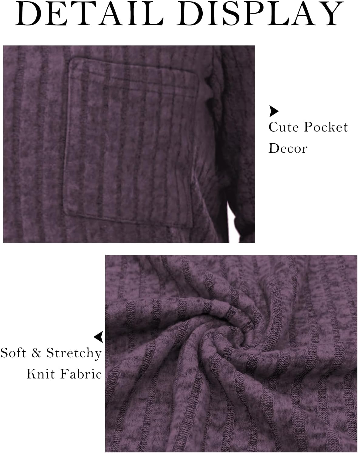 VISLILY Womens-Plus-Size-Tunic-Tops Casual Long Sleeve Crew Neck Shirts Striped Knitted Lightweight Sweaters with Cute Pocket - Image 4