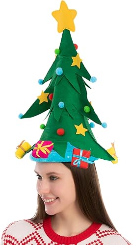 Miniatura 2 de JOYIN Divertido sombrero de árbol de Navidad, sombreros de Papá Noel unisex de felpa para celebraciones de disfraces, recuerdo de fiesta de