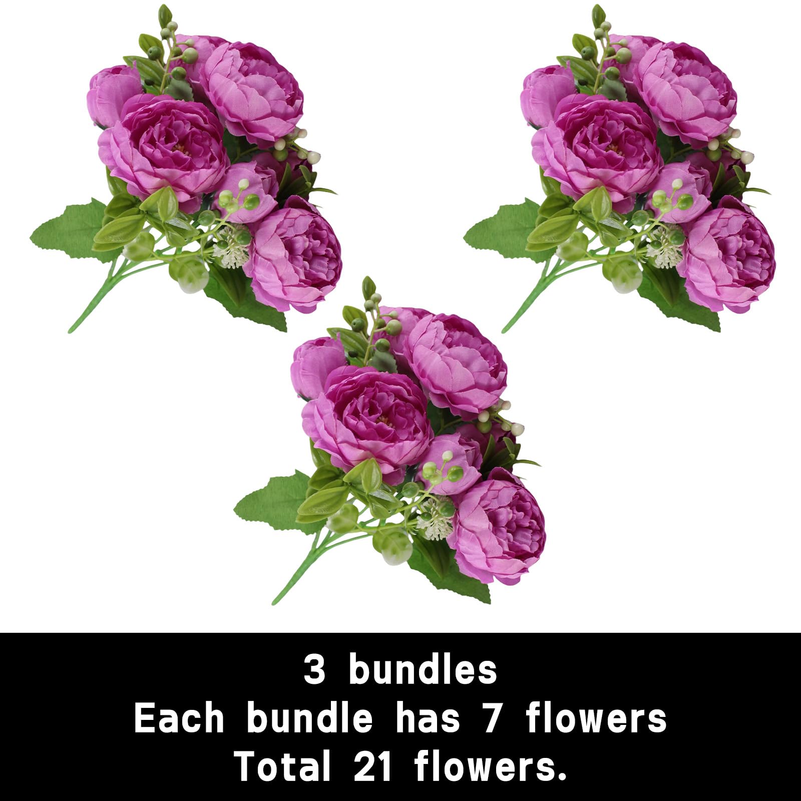 astylishome Artificial Flowers for Graves Roses Bundle of 21 Rose 30cm Bunch of Fake Flower for Decoration Outdoor Indoor Events Wedding Party Home Decoration 0202 - Image 2