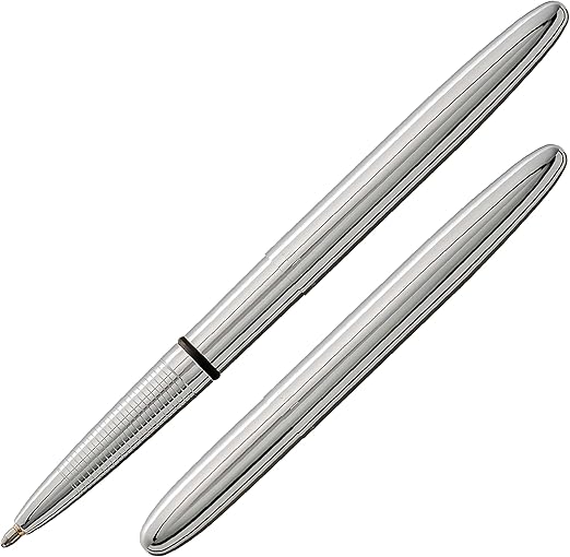 Fisher Space Pen Chrome Bullet Pen, Ballpoint, Brass, Black Ink, Made in the USA