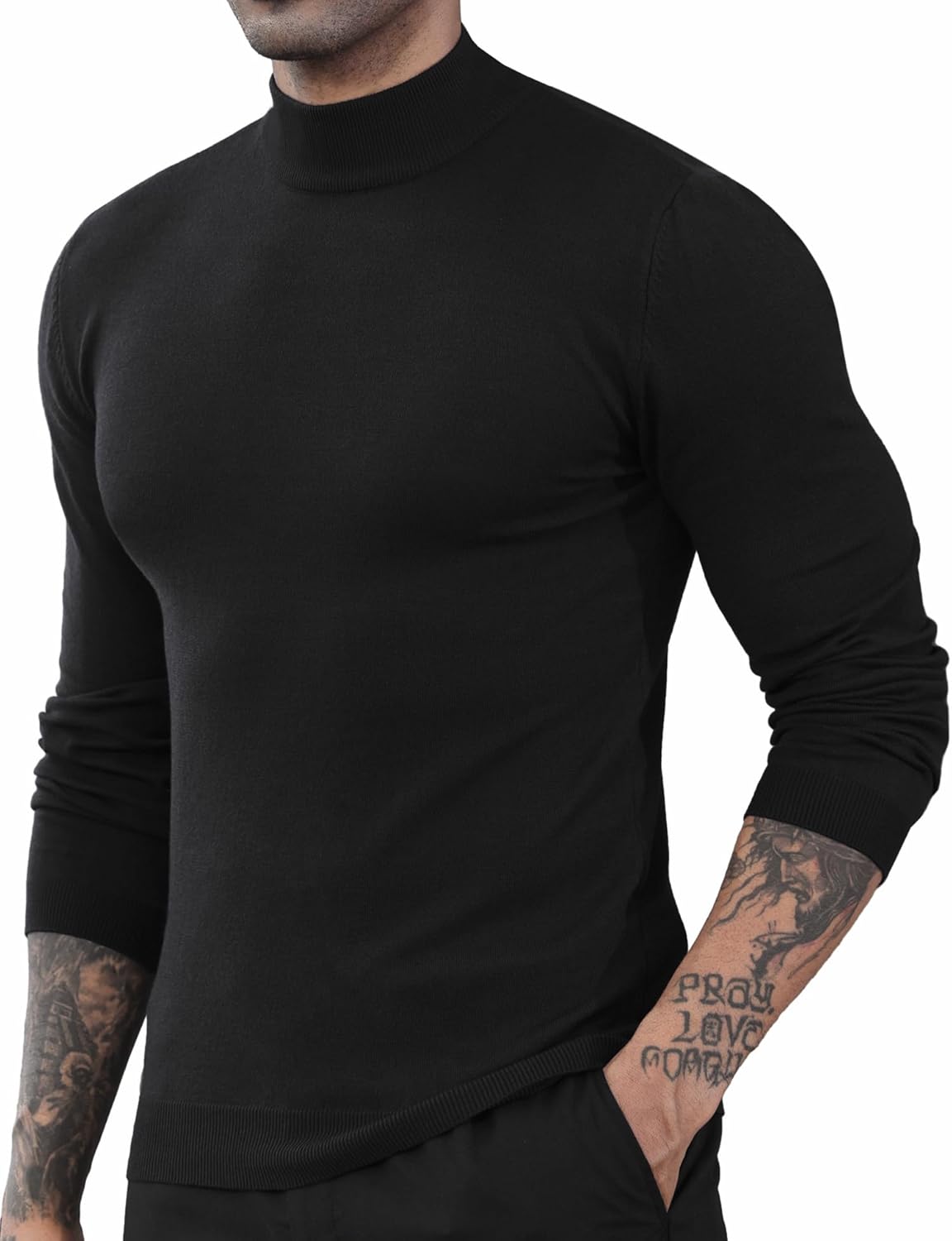 OYOZONE Men's Slim Fit Mock Turtleneck Pullover Sweater Casual Basic Knitted Thermal Sweaters