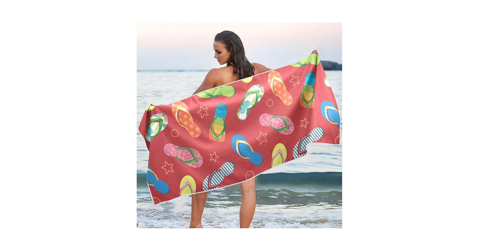 タオル・ハンカチ POP OUT Beach Towel Amazon.com: OTVEE Colorful Flip Flops Beach Towel Thin Quick