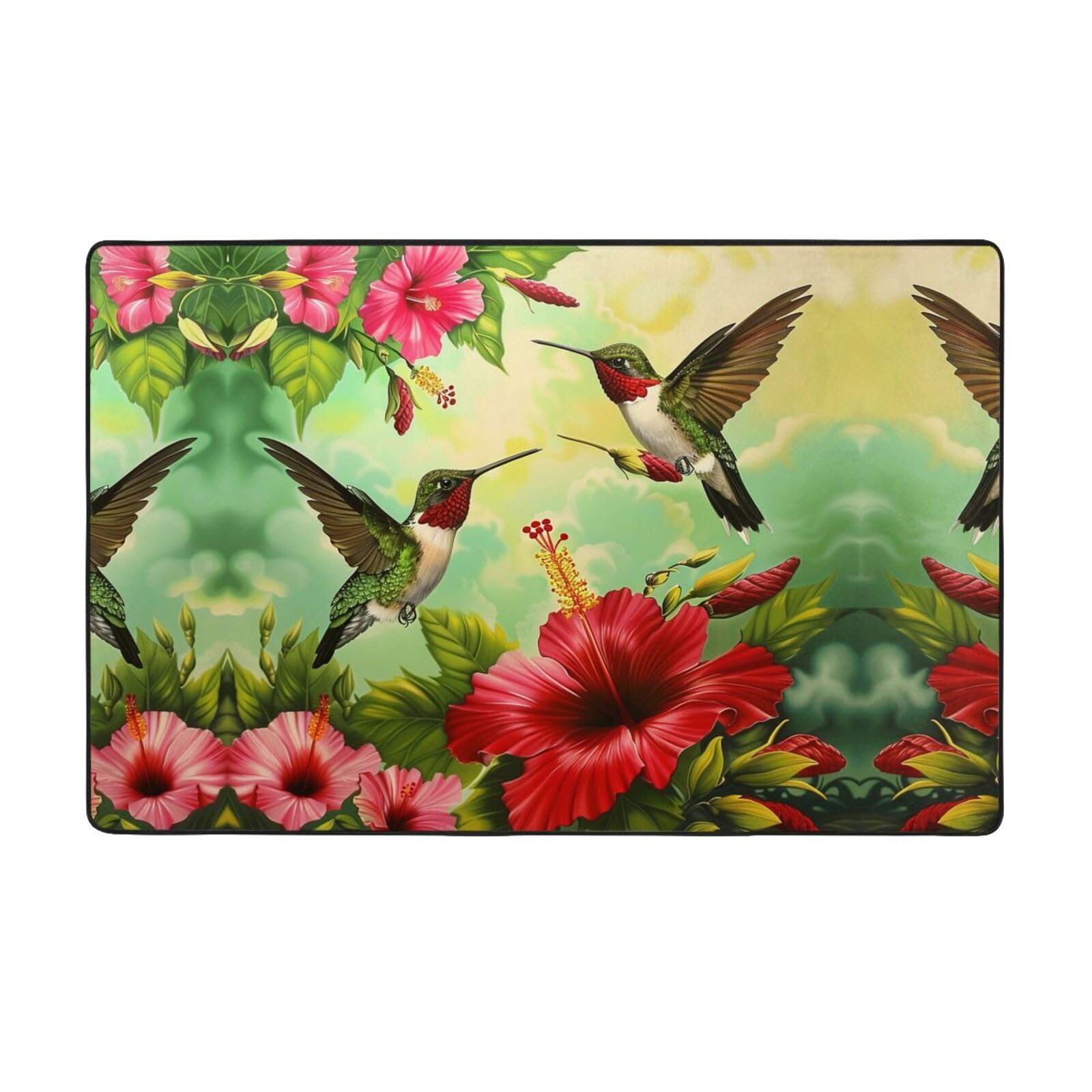 Tapis colibris anti sol froid et dur avec mousse mémoire de forme peluche