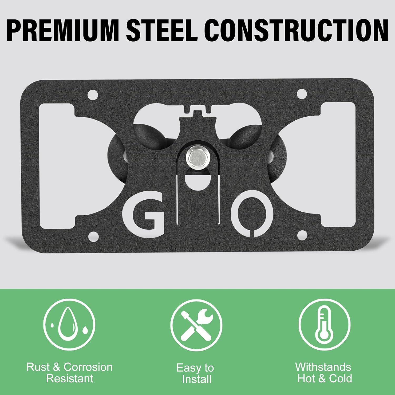 No Drill Front License Plate Bracket Holder Compatible with Genesis GV70 2022-2024, Rust-Proof License Plate Mount Adapter, Bumper Grille Car Tag Frame with Anti-Theft Screws Accessories