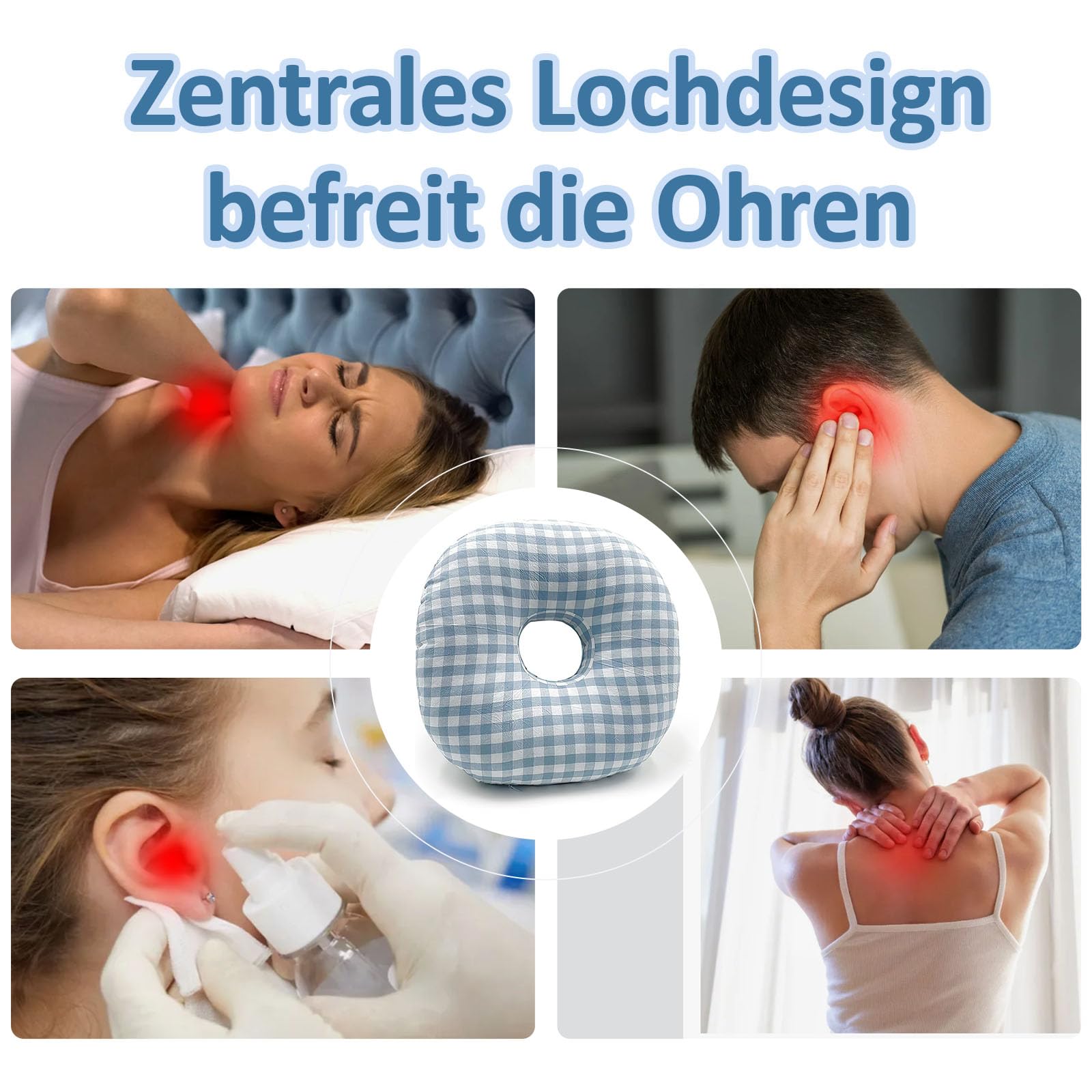 Donut-Kissen Mit Loch Für Piercing – Ohrkissen Für Seitenschläfer & Bei Ohrenschmerzen