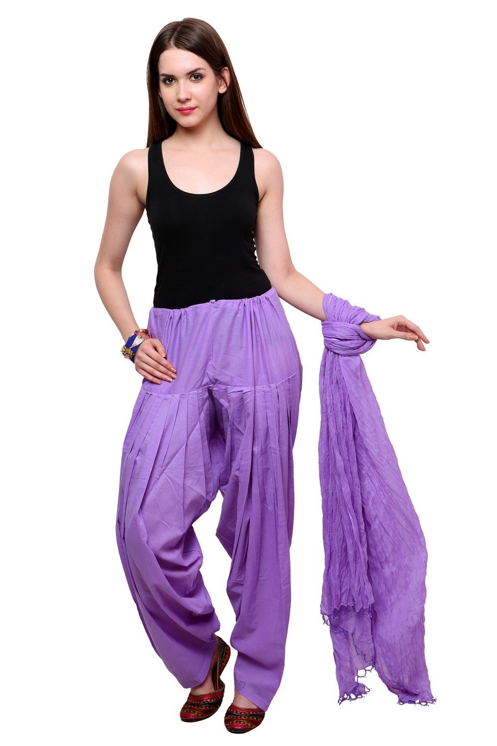 pistaa's Women's Cotton Combo Of Best Indian Awesome Comfort Readymade Ethnic Patiala Salwar Dupatta Set (Levendor), Lavender, Free Size-picture-30