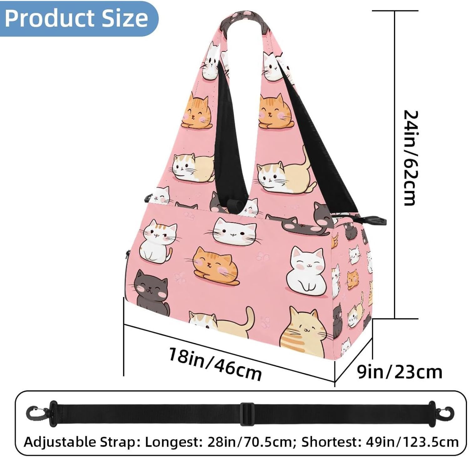 Yoga Mat Bag, Gym Workout Bag with Shoe Compartment, Cat Pilates Bag for Women, Quick Access Storage Yoga Tote Bag for Sports Travel Office