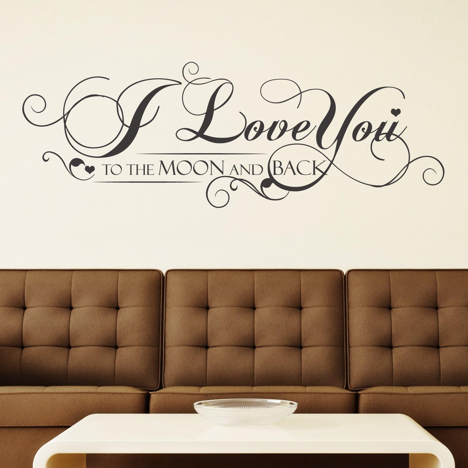 Walplus Wall Stickers Quote"I Love You to The Moon and Back" Removable Self-Adhesive Murals Café Hotel Restaurant Office Home Decoration