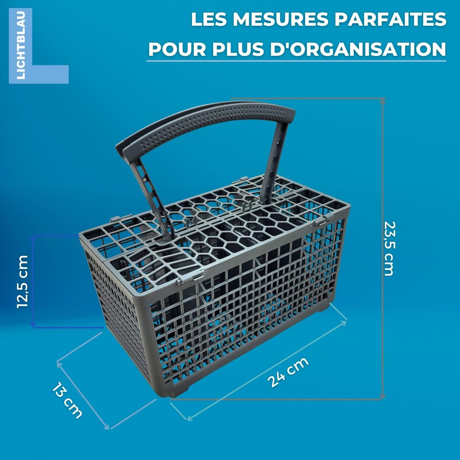 Panier à Couverts Pour Lave-vaisselle - 240 X 140 Mm - Gris