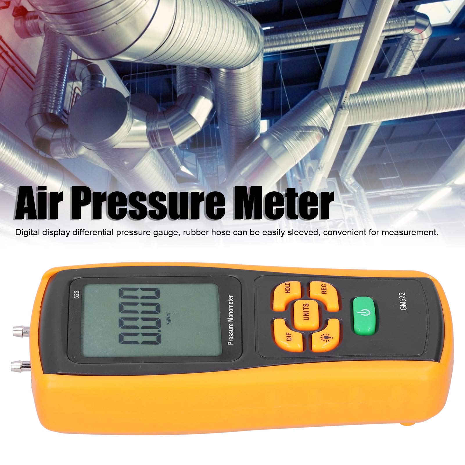 Omabeta Manómetro Diferencial Digital, Medidor de Presión de Aire con Interfaz USB para Ventiladores HVAC, Sopladores, Medición de Resistencia del Filtro