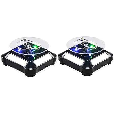 Amazon 回転台 ターンテーブル 小型 ソーラー バッテリー両用可 ブラック2pcs 通販