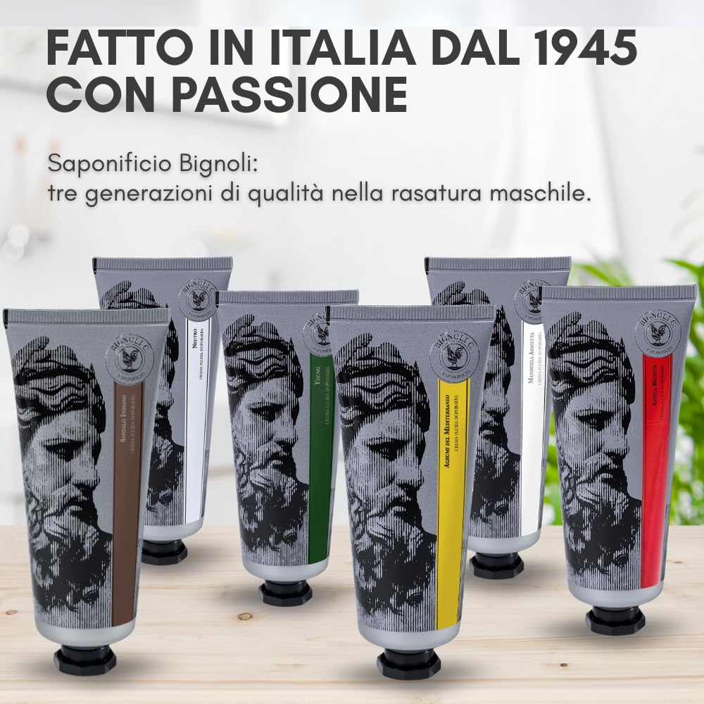 Bignoli Crema dopobarba uomo Artigianale - 75ml – Lenitiva e Idratante – Dopobarba in crema per cura personale uomo (Agrumi)