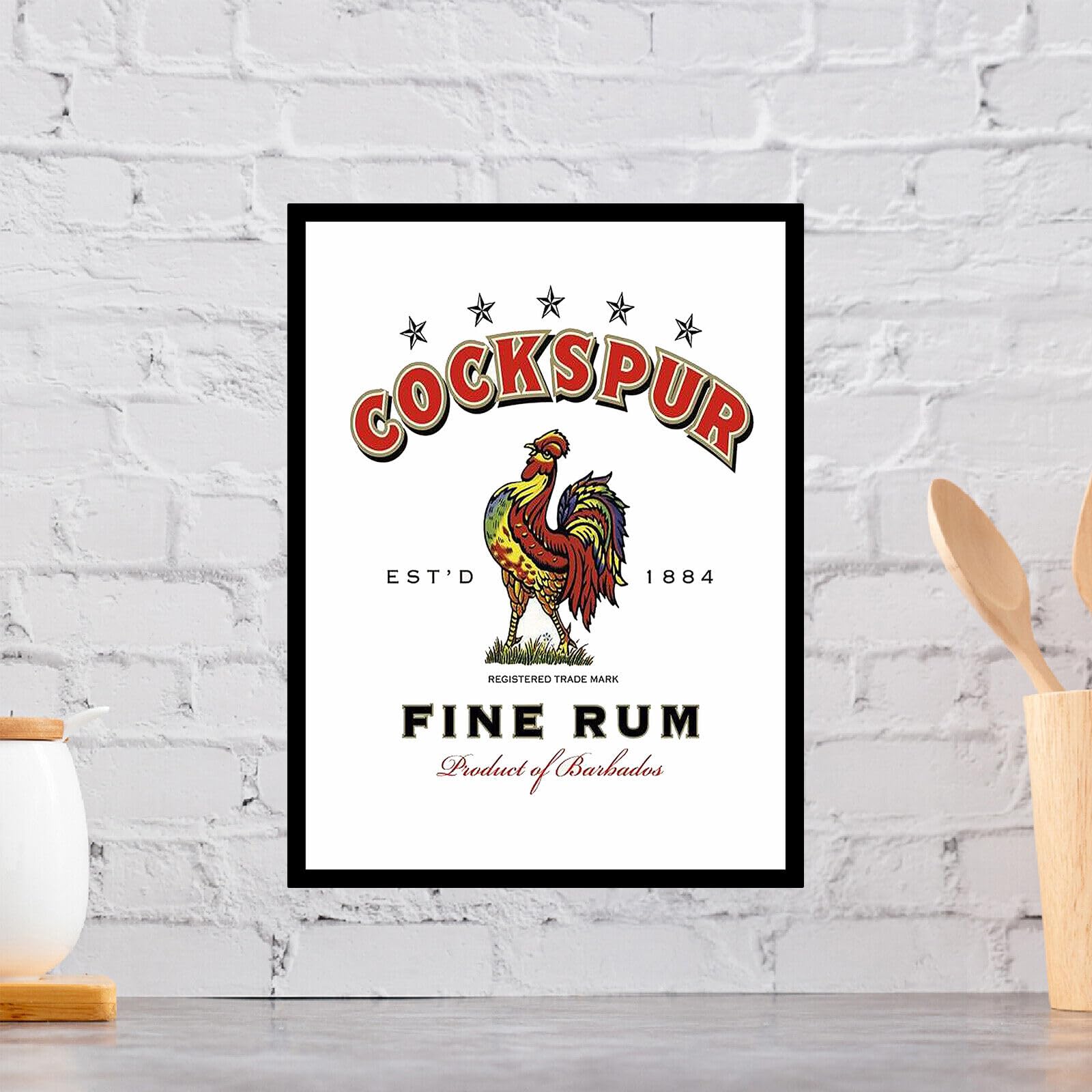 Yaasimoule Metal Cockspur Rum Retro Aluminium Sign, Novelty Gift Décor Bar Pub