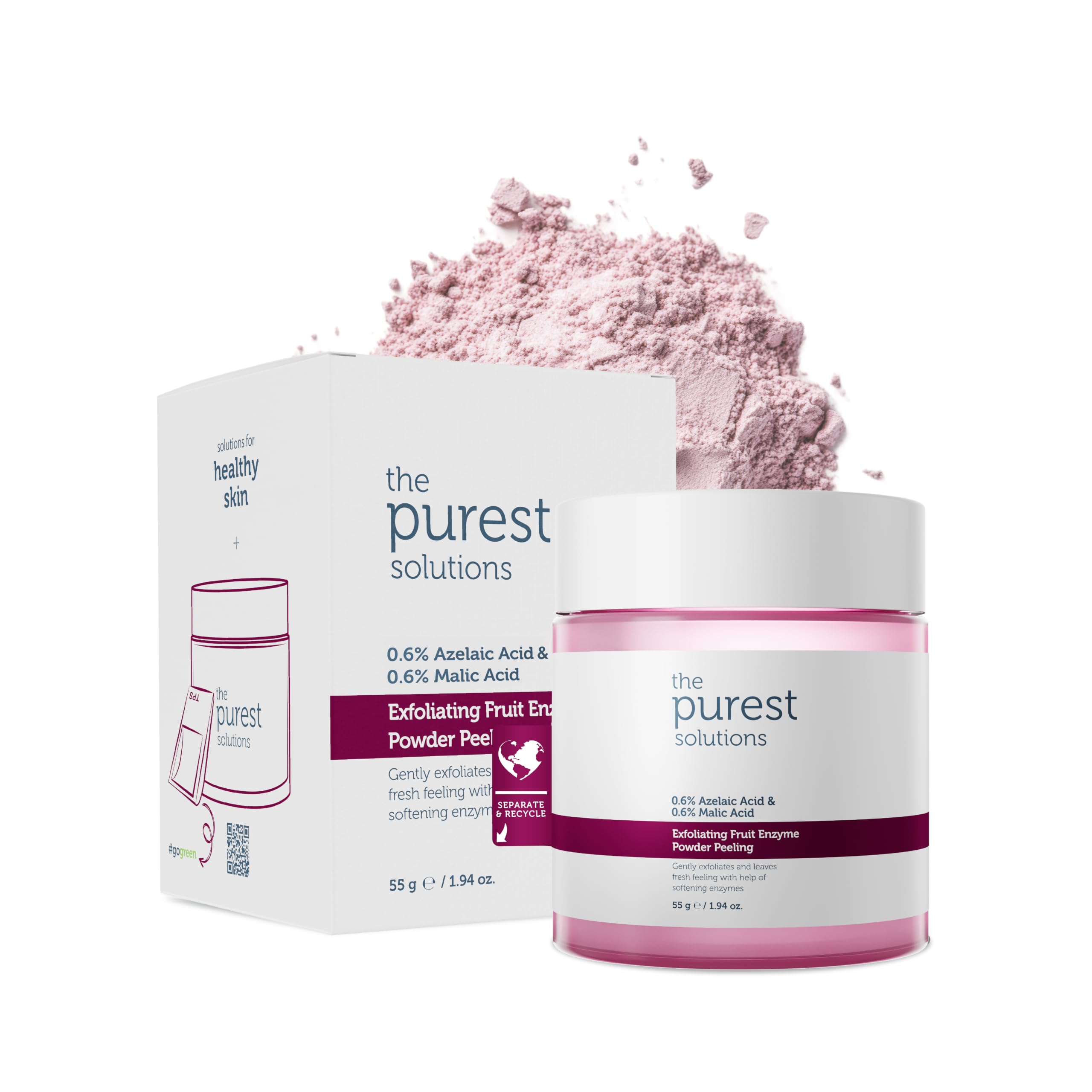 The Purest Solutions Fruit Enzyme Powder Exfoliator & Peeling - Toz Peeling (%0.6 Azelaic Acid & Malic Acid)