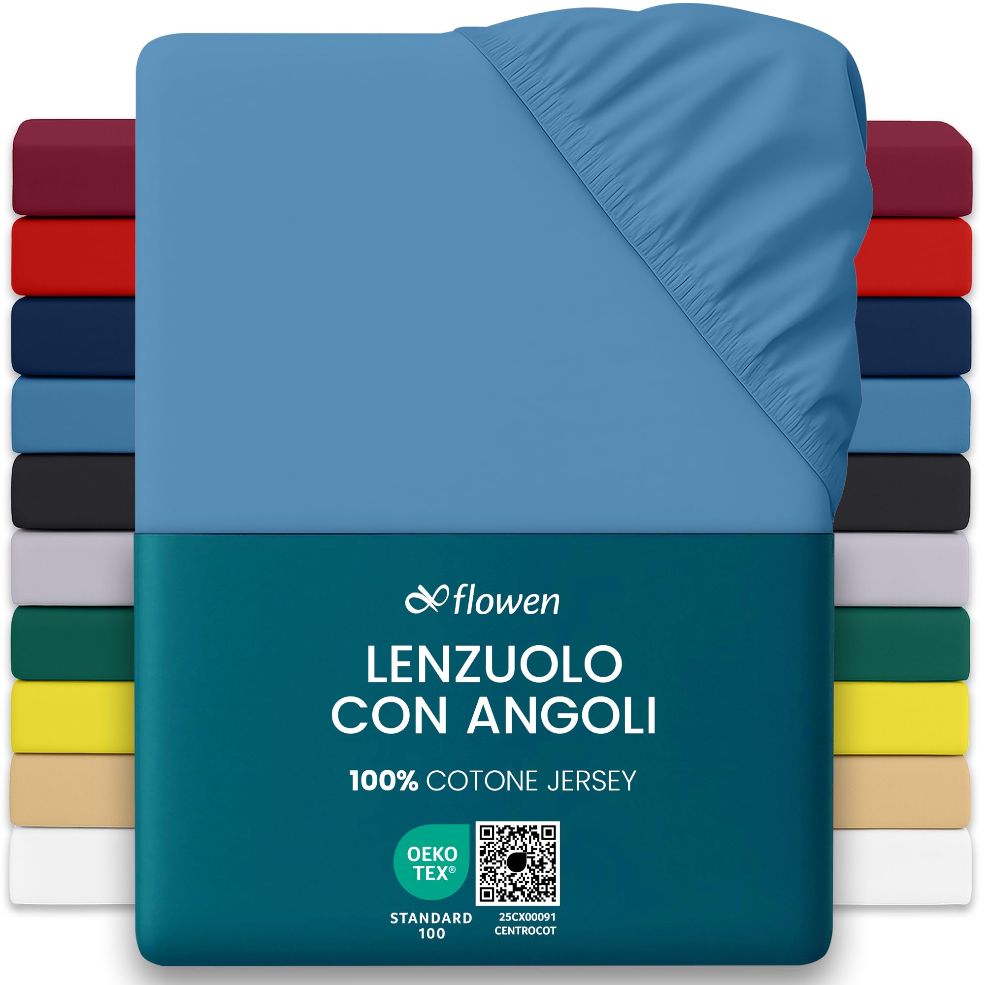 Lenzuola con Angoli una Piazza e Mezza 120x190 cm Blu Navy in 100% Puro Cotone per Materasso fino a 30cm Tessuto Anti-Acaro e Traspirante di Alta Qualità Morbido Durevole e Lavabile in Lavatrice