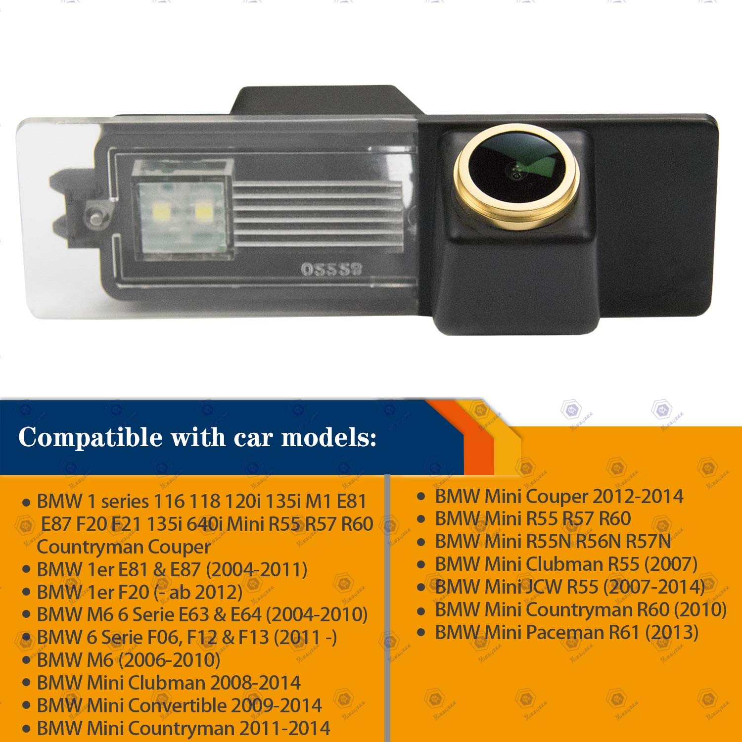 HD Telecamera Posteriore 720p Per BMW Mini Cooper: Retrocamera Con Visione Notturna, Impermeabile - 3
