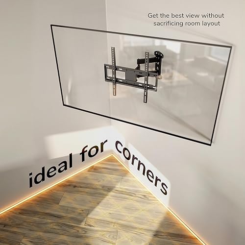 Miniatura 5 de Mount-It! Soporte de pared de TV de movimiento completo | Instalación de un solo perno | Giratorio, inclinación y extensión de 15 pulgadas | Brazo