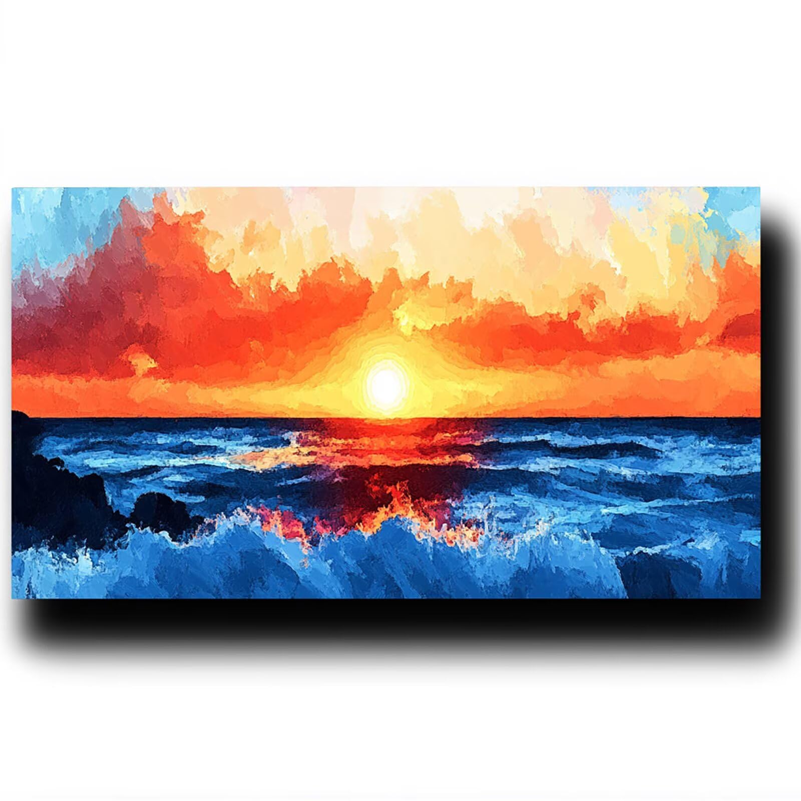 Pintar por Numeros Adultos Mar, Pintar por Numeros Niños Kit Manualidades Adultos Paisaje Cuadros para Pintar por Numeros Pintura Acrílico, Cuadros Decorativos Regalos Para Mujer 80X160cm 7w-Q-4
