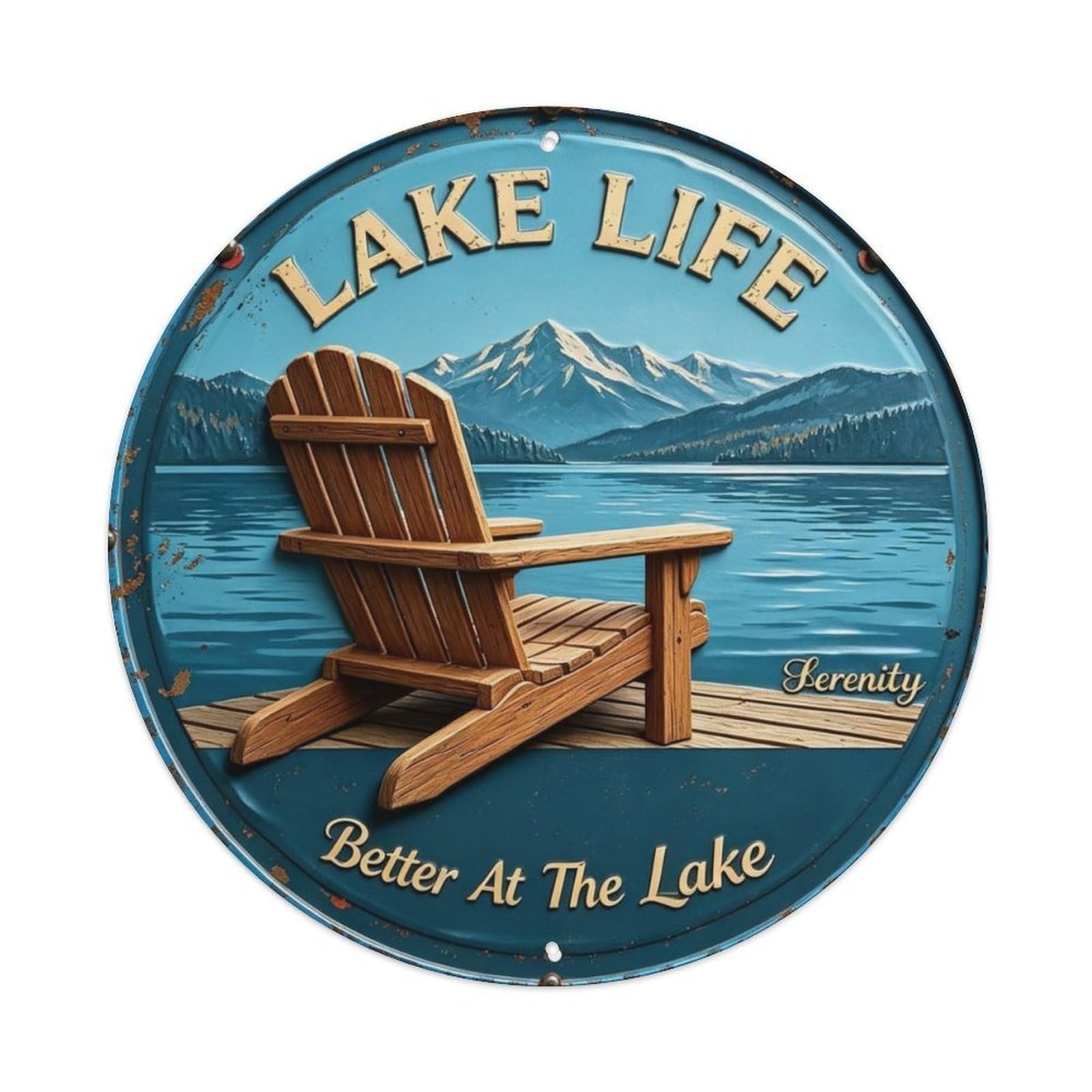 Better At The Lake Metal Tin Sign Plaque