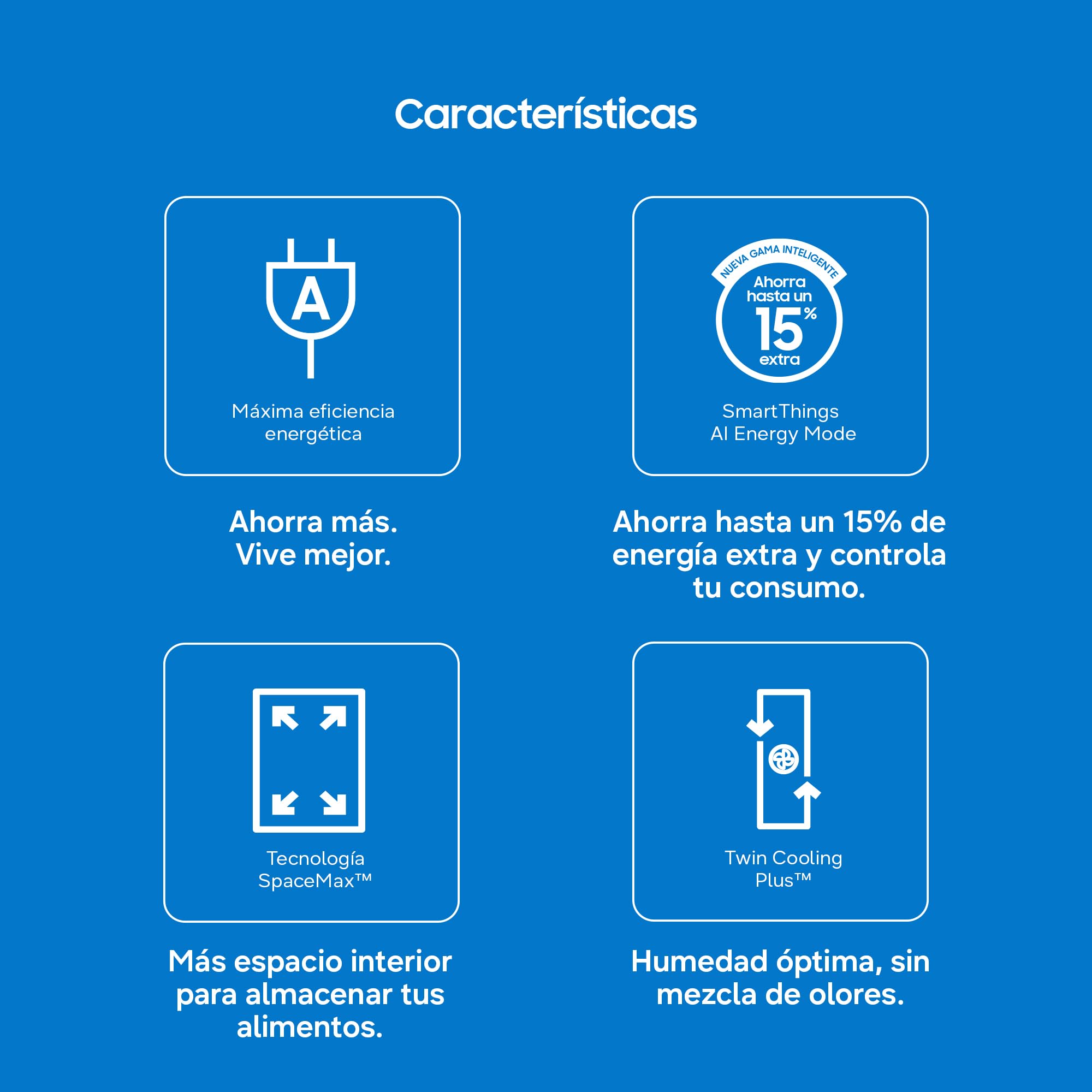 Samsung Frigorífico Combi No Frost 203cm 387L SpaceMax RB38C607AS9/EF | Twin Cooling Plus, Máxima eficiencia energética, SmartThings AI Energy Mode, Cajón Optimal Fresh+, Gran Capacidad
