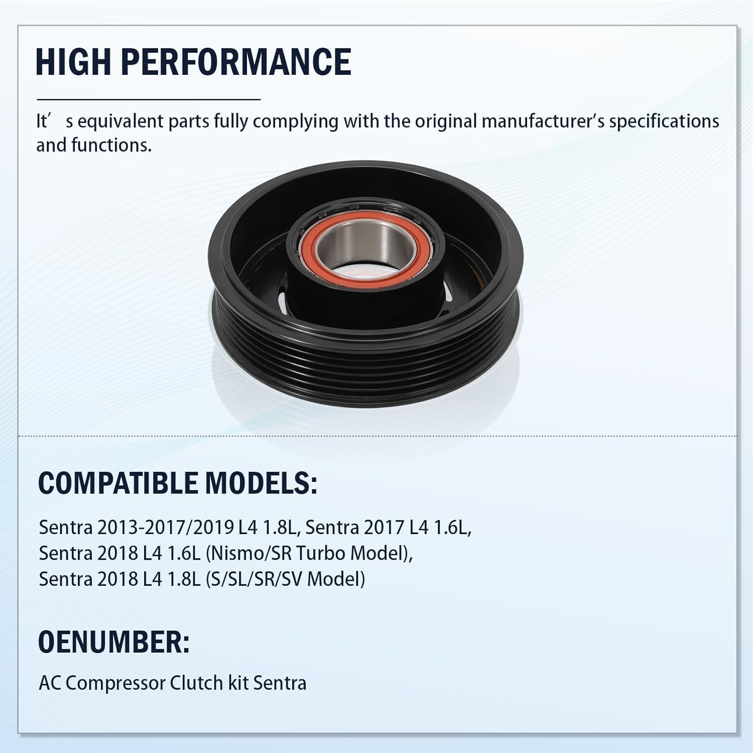 Air Conditioner AC Compressor Clutch Kit Compatible with Sentra 2013 2014 2015 2016 2017 2018 2019 1.6L 1.8L